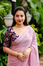 Onion Poly Crepe Tie And Dye Saree with Unstitched Blouse - A2M | Grocsy