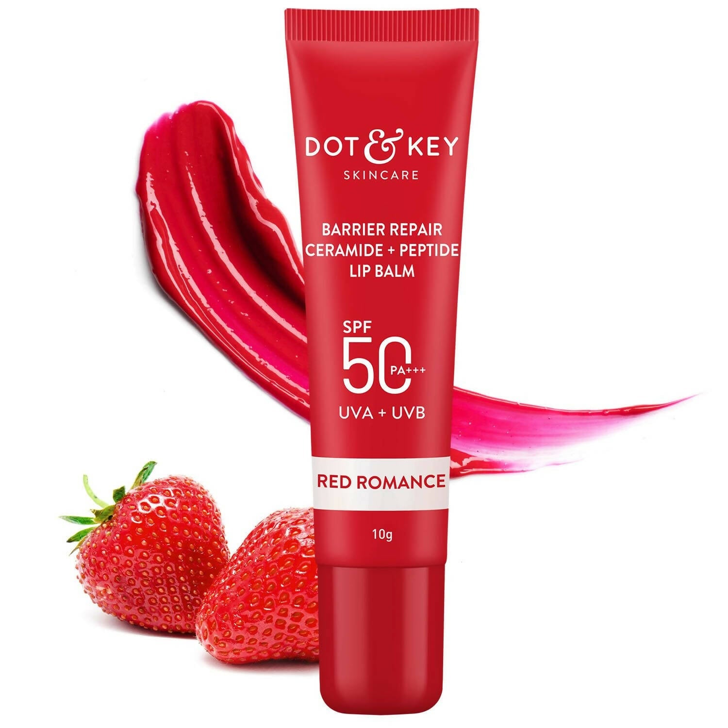 Dot & Key Barrier Repair Ceramide & Peptide SPF 50+, PA+++ Lip Balm - Red Romance | Grocsy