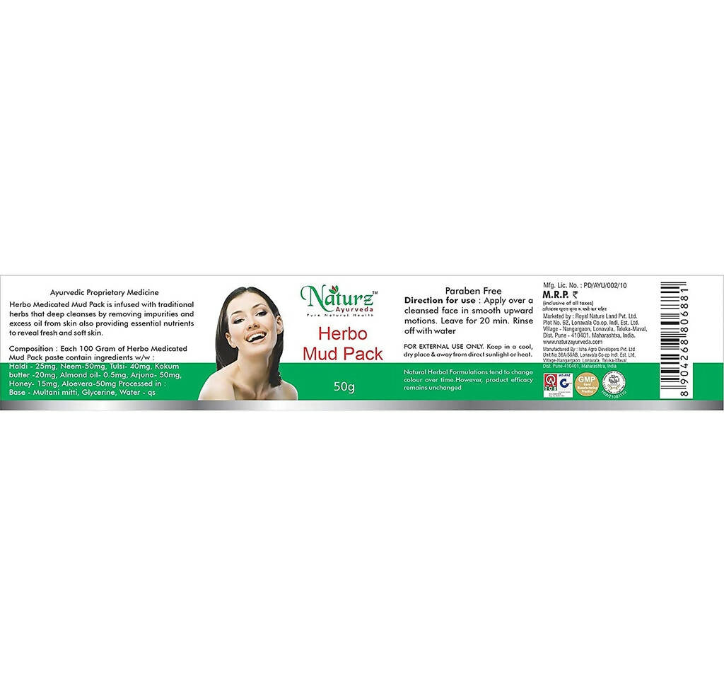 Naturz Ayurveda Herbo Mud Pack | Grocsy