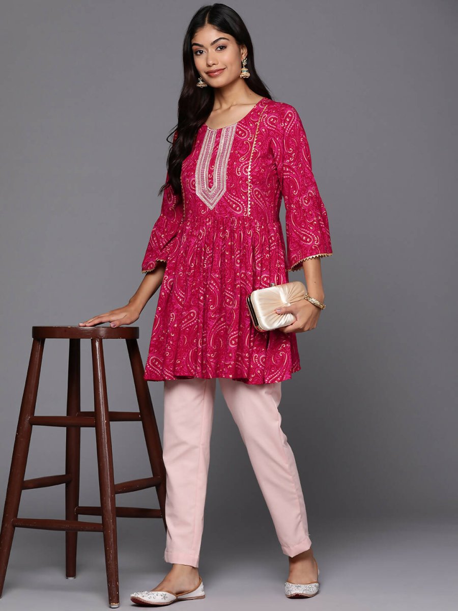 Ahalyaa Women's Traditional wear Tunic - Red | Grocsy