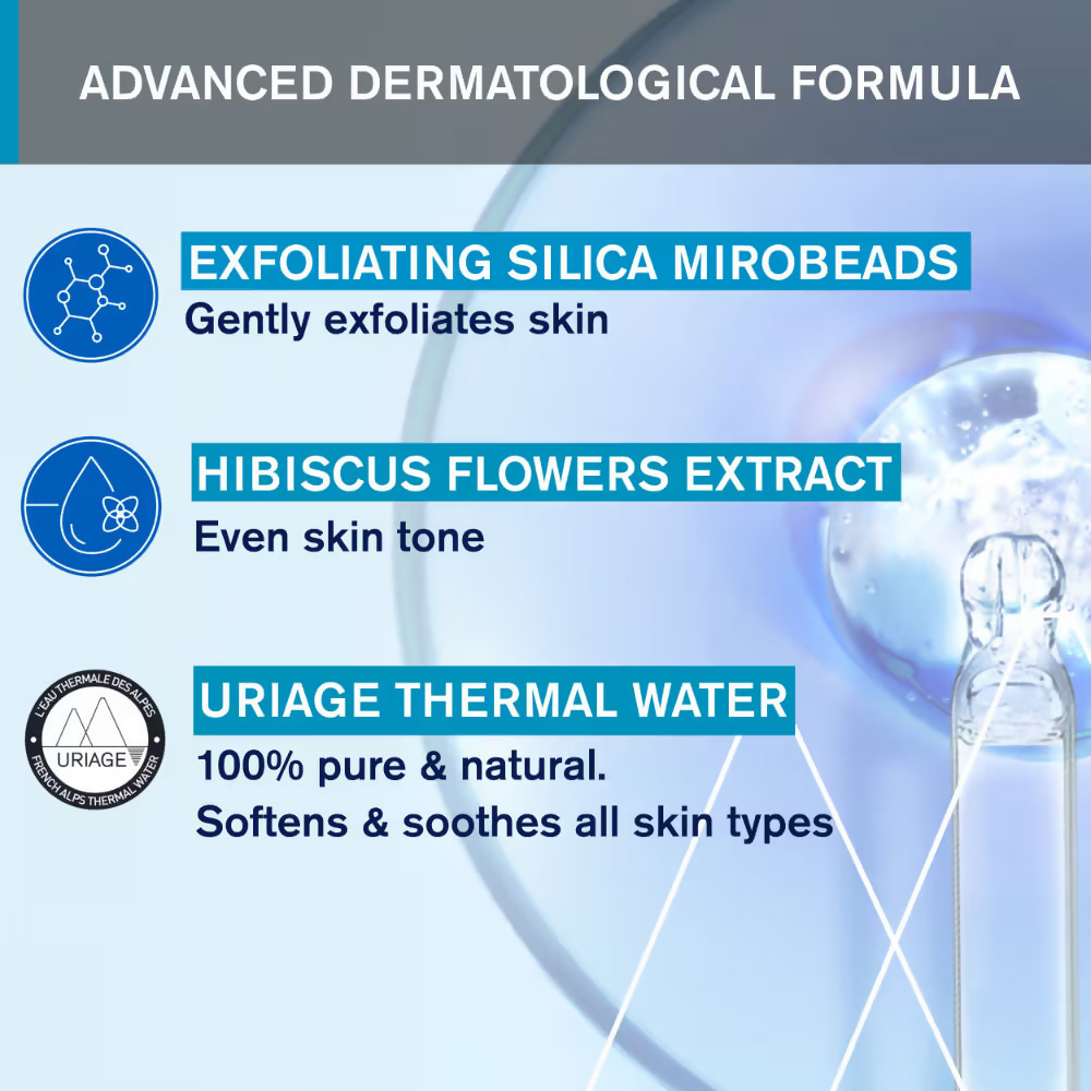 Uriage Daily Facial Scrub With Silica Microbeads | Grocsy