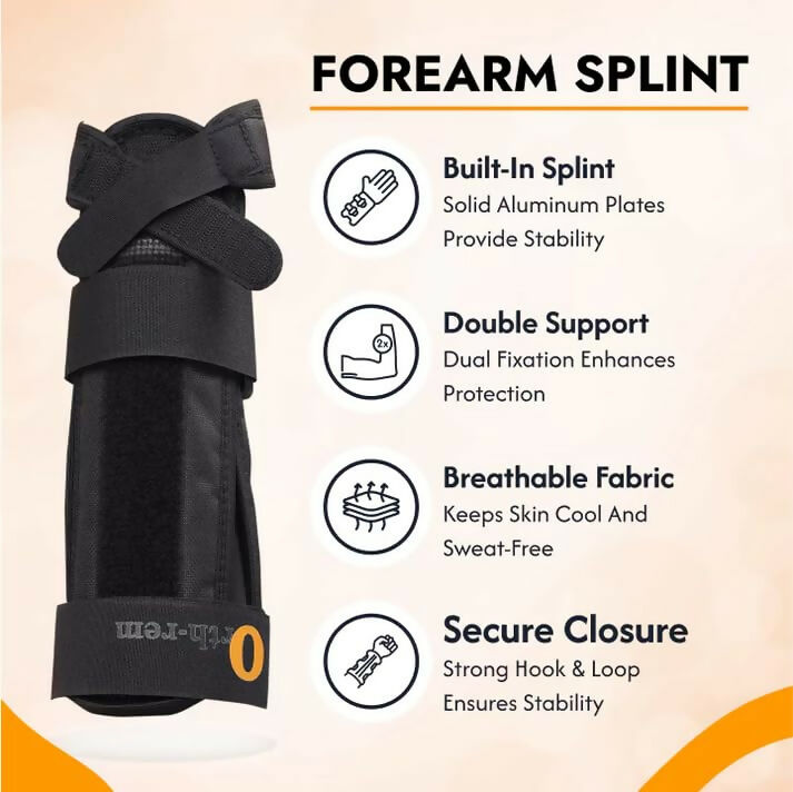 Orth-rem Adjustable Wrist & Forearm Brace with Removable Splint | Grocsy