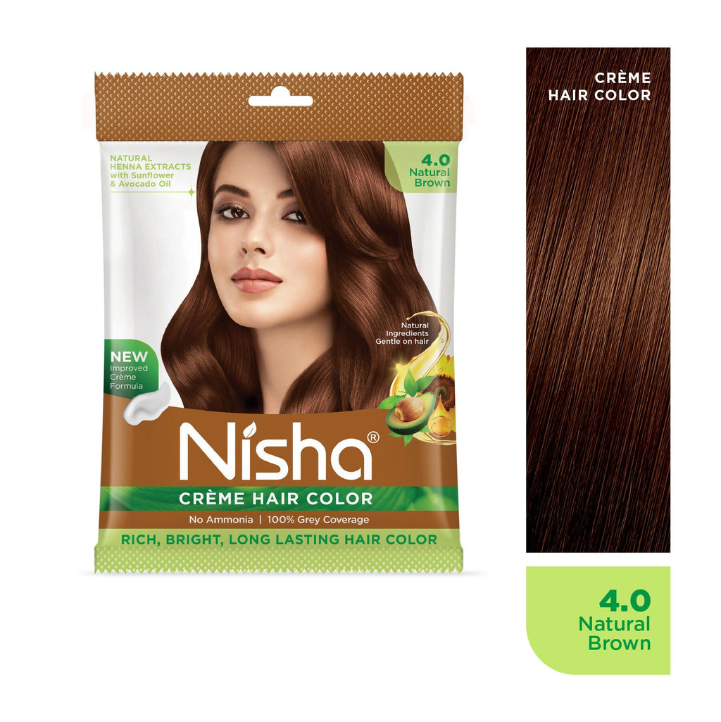 Nisha Creme Hair Color for Women - Natural Brown | Grocsy