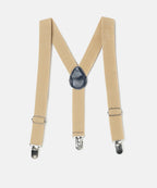 Manet Boys Solid Suspenders - Cream | Grocsy