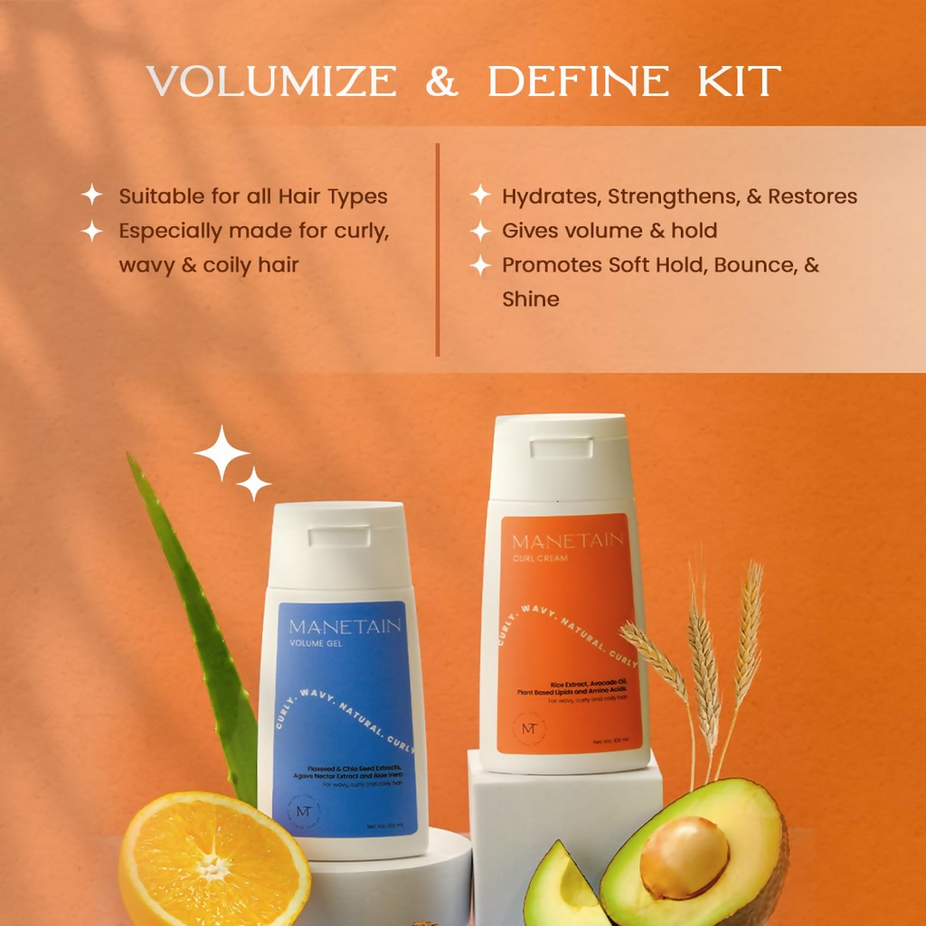 Manetain Volume Gel & Curl Cream Combo | Grocsy