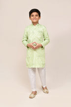 Joban Fashion Giza Cotton Pista Green Kurta With Straight Fit Pant | Grocsy
