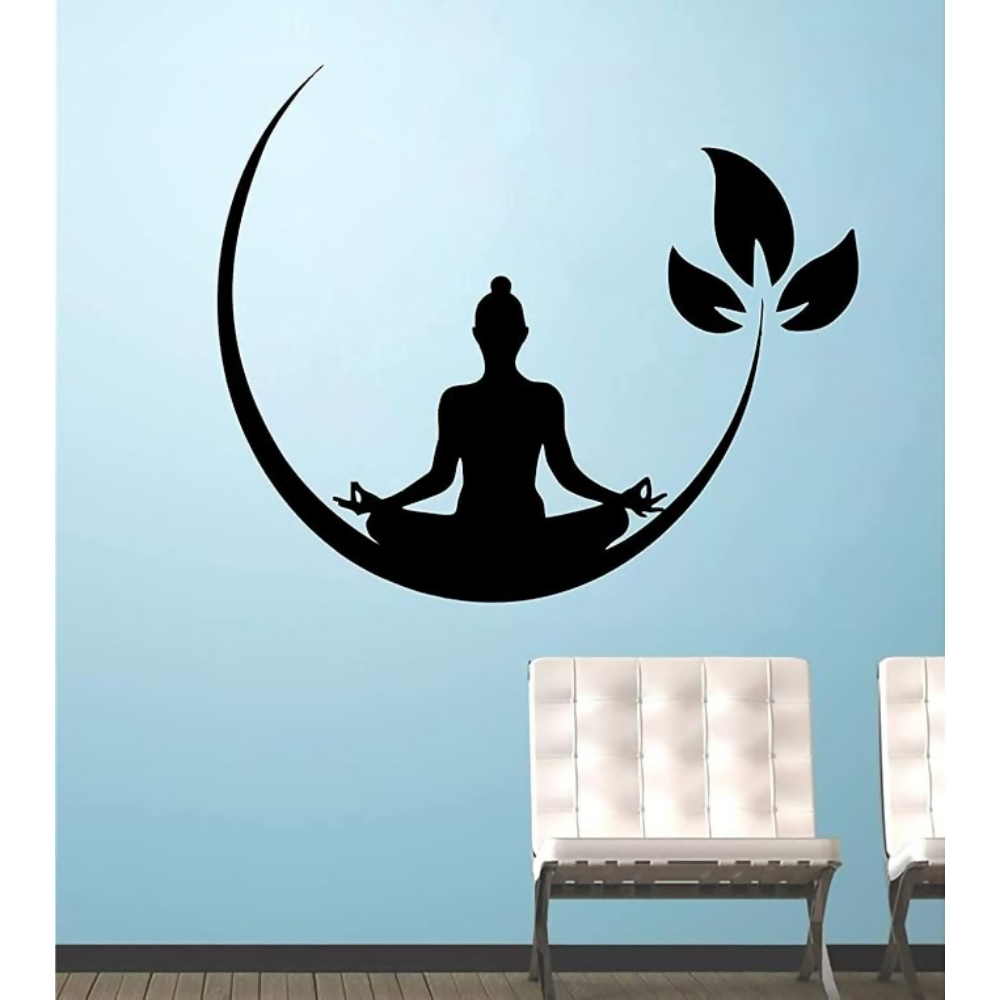 Techgifti Vinyl Religious Meditating Buddha Wall Sticker (117 x 100 cm) | Grocsy