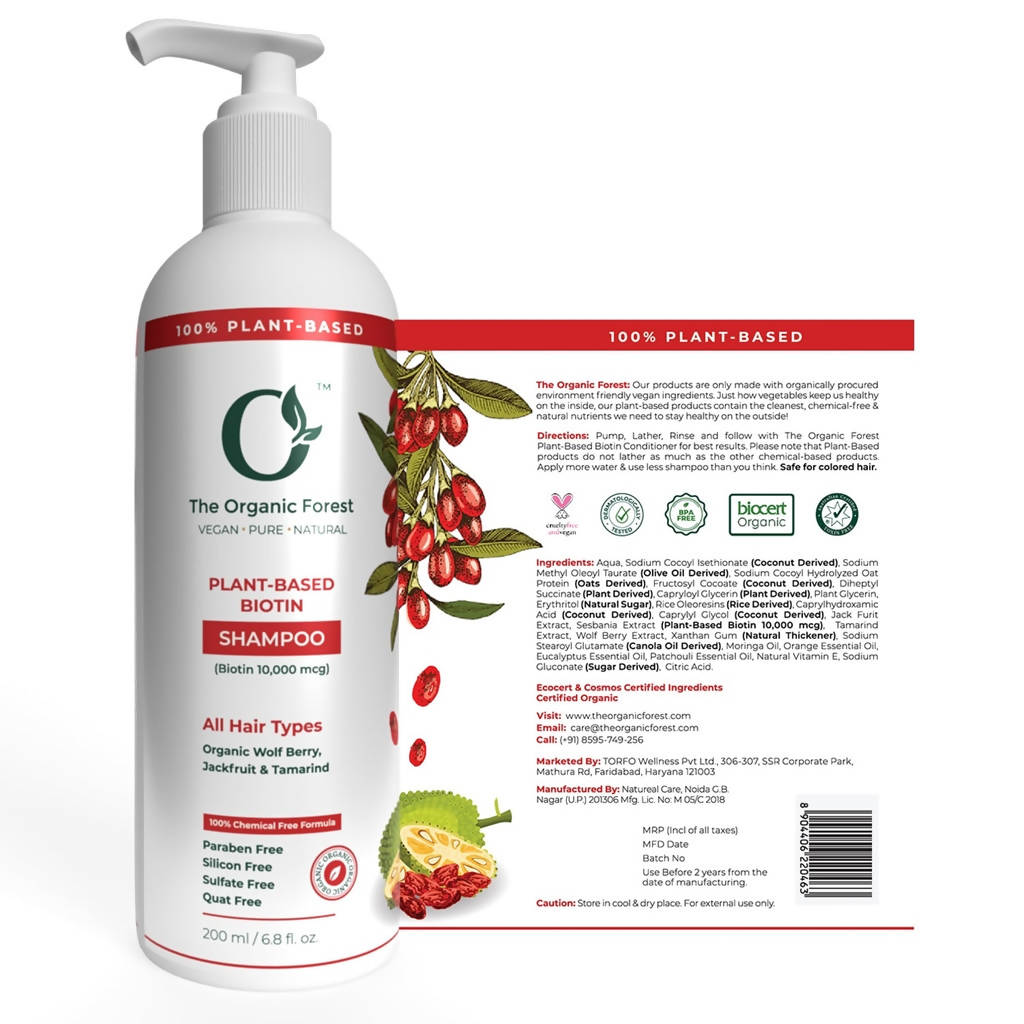 The Organic Forest Plant-Based Biotin Shampoo | Grocsy