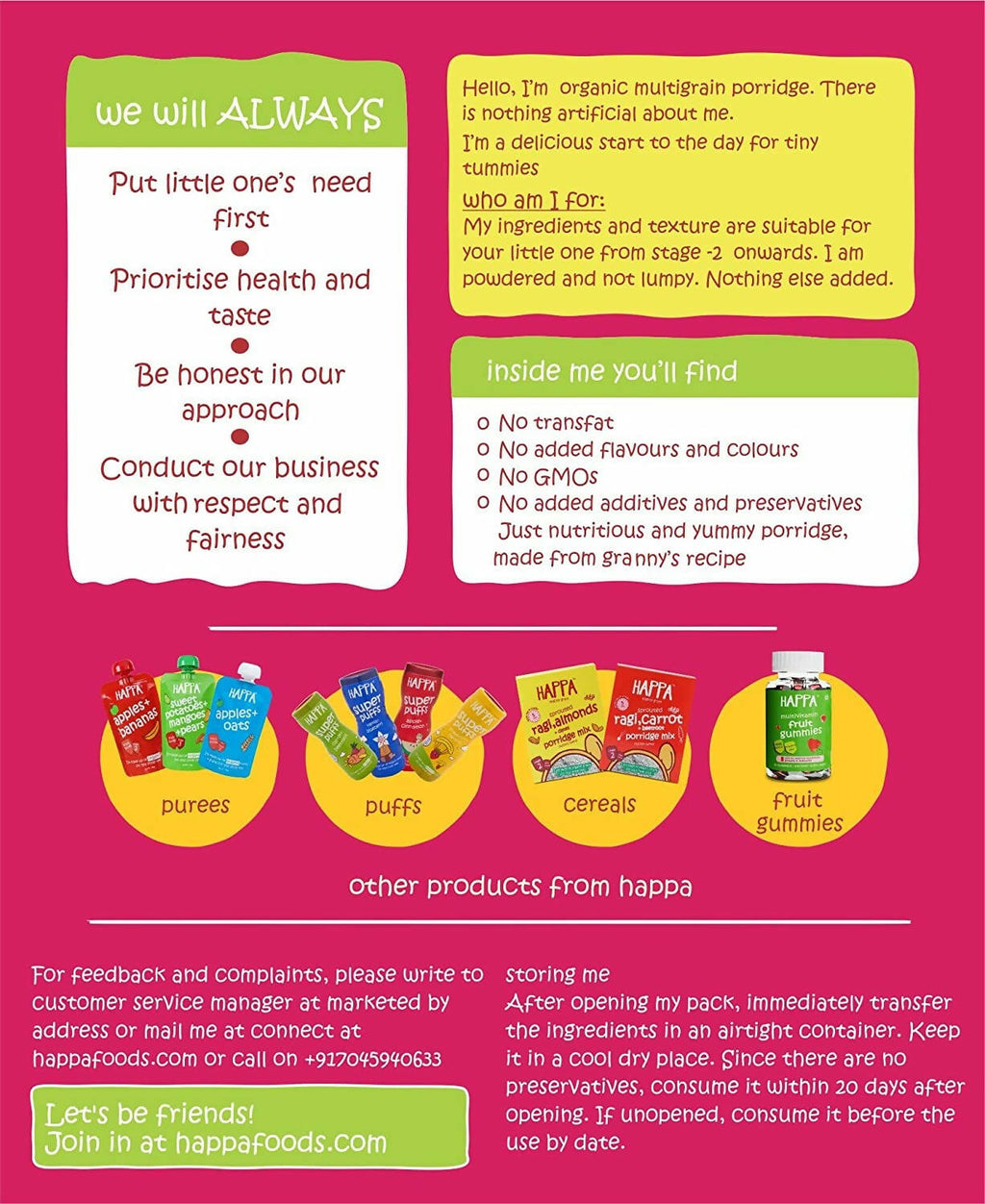 Happa Organic Baby Food Multigrain Saathu Maavu Porridge Mix | Grocsy
