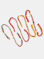 NVR Women & Men Set of 4 Multicolor Artificial stone and beads Rakhi With Roli Chawal | Grocsy