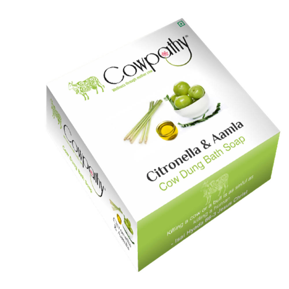 Cowpathy Citronella & Amala Cow Dung Bath Soap (75Gm) | Grocsy
