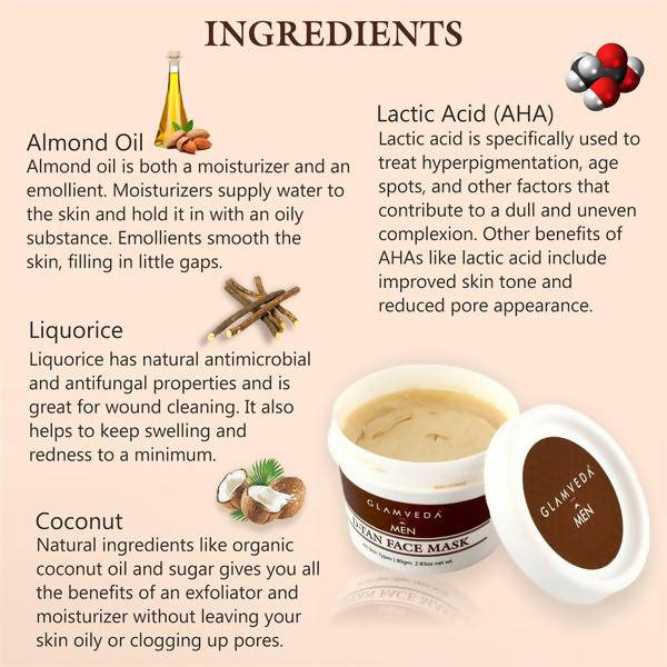 Glamveda Men Glow D Tan Face Scrub | Grocsy