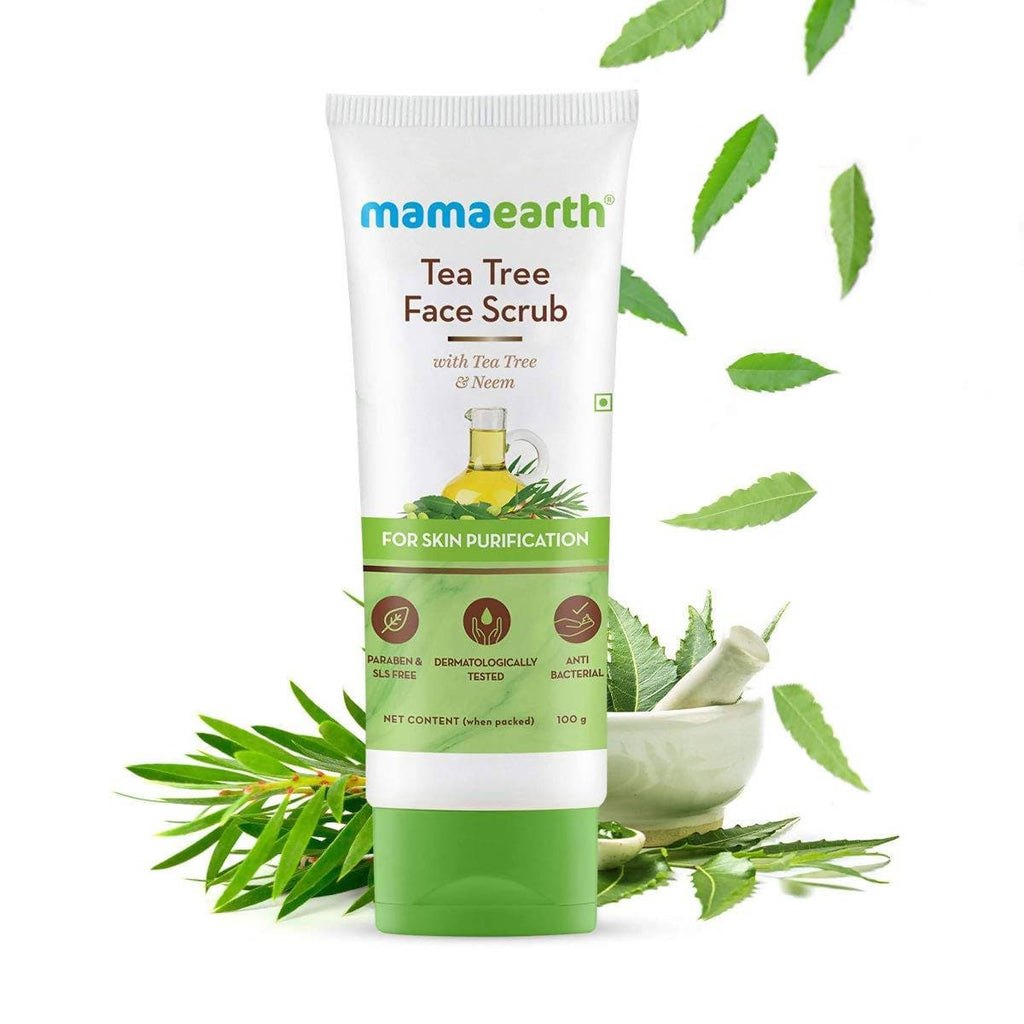 Mamaearth Tea Tree Face Scrub For Skin Purification | Grocsy