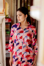 Vaasva Women Multi-colour Muslin Floral Print Shirt & Pant (Co-ords set) | Grocsy