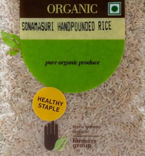 Terra Greens Organic Sonamasuri Hand Pounded Rice | Grocsy
