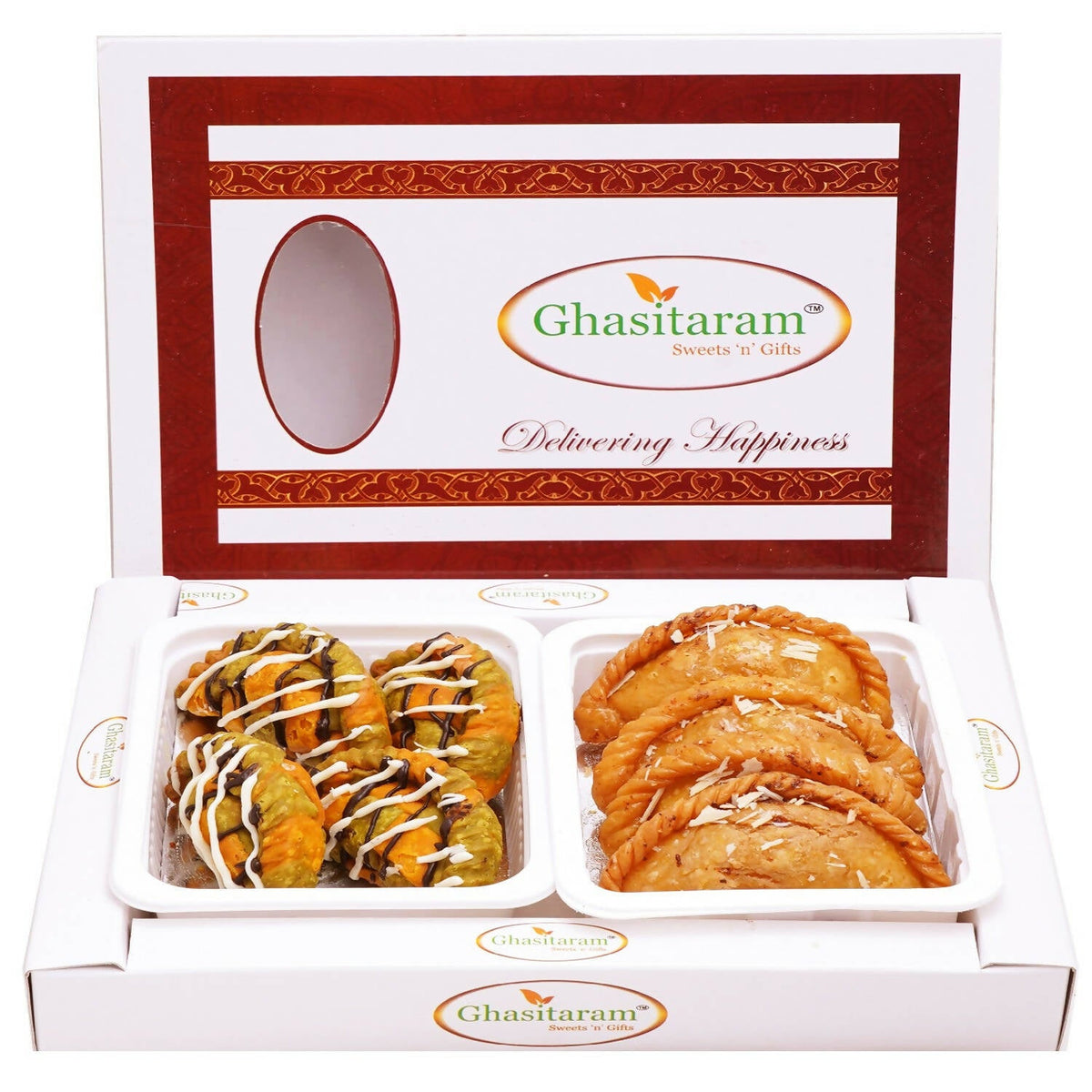 Ghasitaram Box of Designer and Traditional Gujiyas | Grocsy