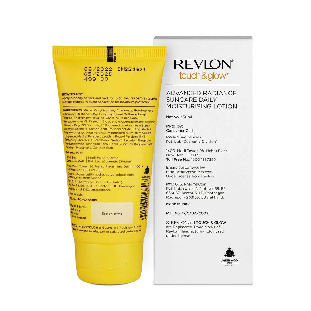 Revlon Touch & Glow Advanced Radiance Sun Care Daily Moisturizing Lotion SPF 50 | Grocsy