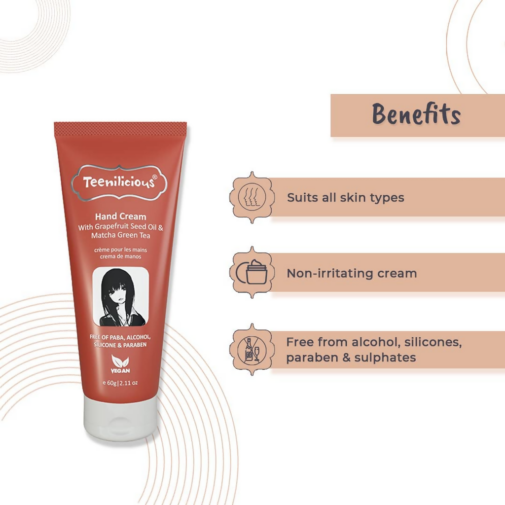 Teenilicious Hand Cream With Grapefruit Seed Oil & Matcha Green Tea | Grocsy