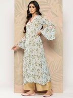 Ahalyaa Women's Traditional wear Kurta - Sky Blue | Grocsy