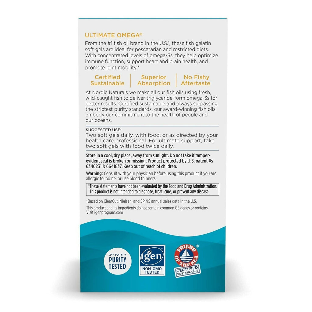 Nordic Naturals Ultimate Omega in Fish Gelatin Softgels - Lemon Flavor | Grocsy