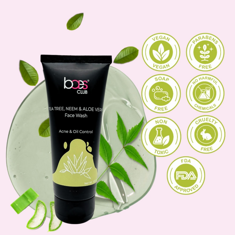 Baes Club Tea Tree Neem & Aloe Vera Face Wash | Grocsy