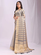 Shree Shyam Fashion Organza Grey Saree | Grocsy