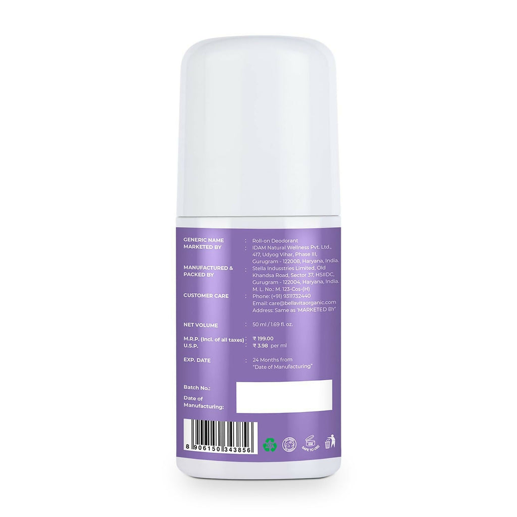 Bella Vita Flora Natural Underarm Roll On Deodorant for Women | Grocsy