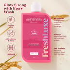 FreshLuxe Strength & Shine Shampoo Rice Water, Walnut Oil & Pea Protein For Damaged Hair & Reduce Split Ends | Grocsy
