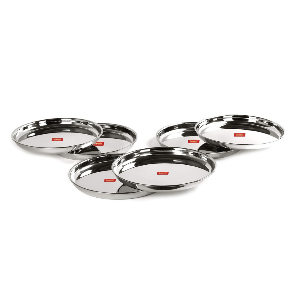 Sumeet Stainless Steel Dinner Plates | Grocsy