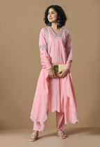 Joban Fashion Pink Cotton Kurta Set | Grocsy