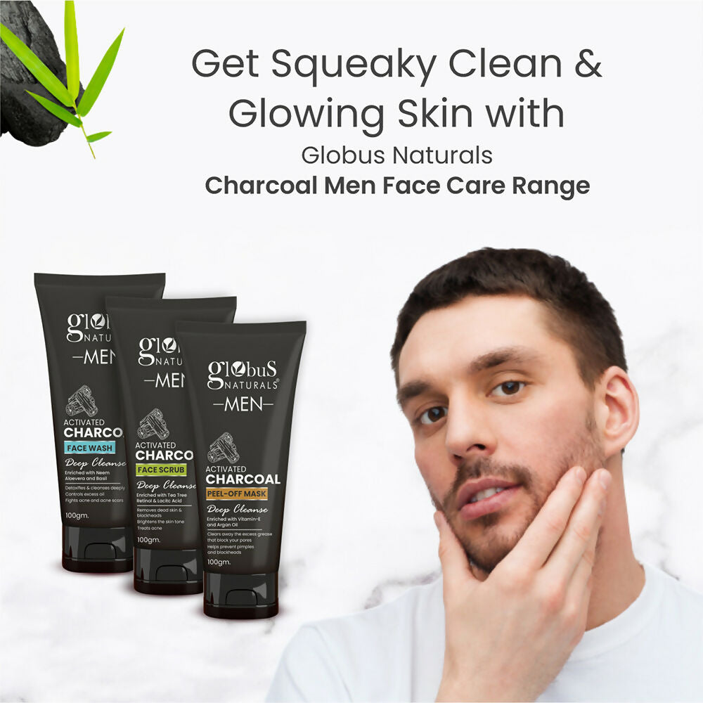 Globus Naturals Anti Pollution & Anti Acne Detox Charcoal Peel Off Mask For Men | Grocsy