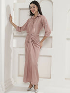 Joban Fashion Rose Gold Tie Knot Skirt Set | Grocsy