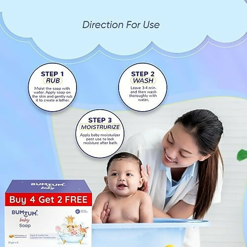 BUMTUM Baby Soap (B4G2 Free) with Goodness of Calendula Extract | Grocsy