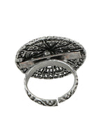 NVR Women's Oxidised Silver Plated Adjustable Finger Ring | Grocsy