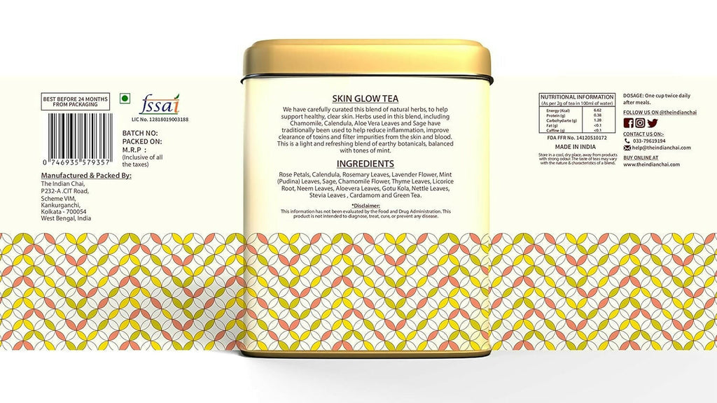 The Indian Chai – Skin Glow Tea 30 Pyramid Tea Bags | Grocsy