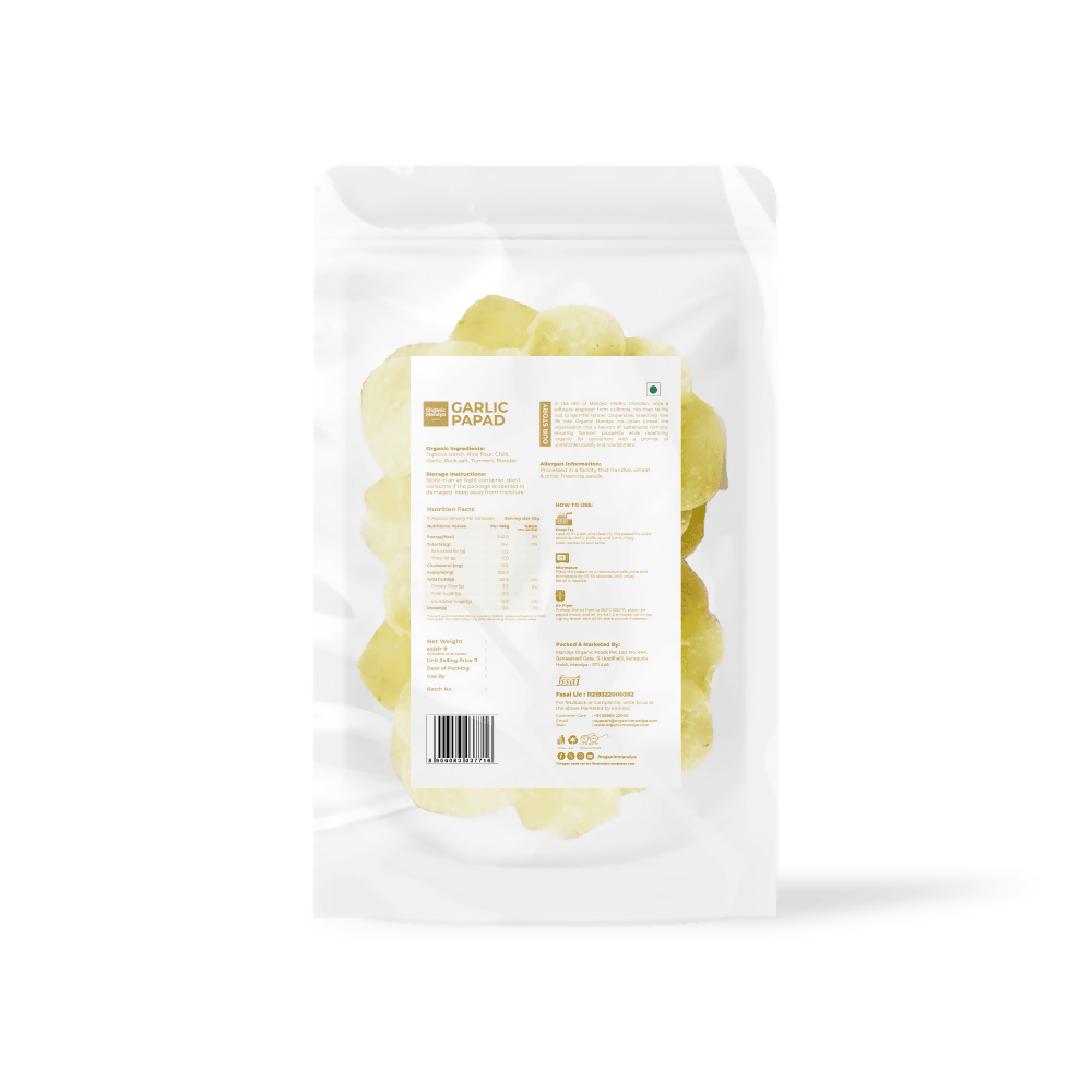 Organic Mandya Garlic Papad | Grocsy