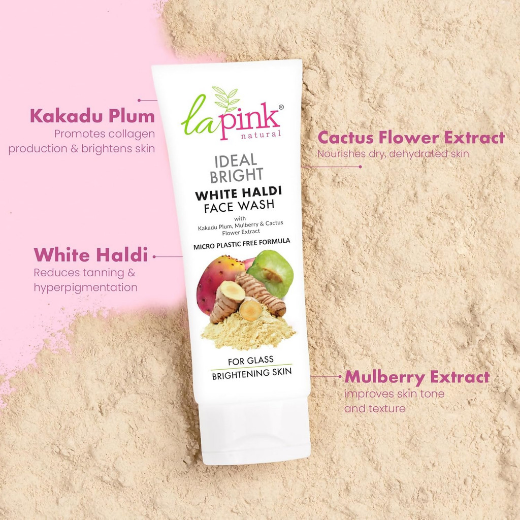 La Pink Ideal Bright White Haldi Face Wash | Grocsy