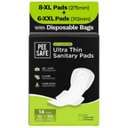 Pee Safe Comfort Ultra Thin Sanitary Pads For Women (14 Pads) | Grocsy