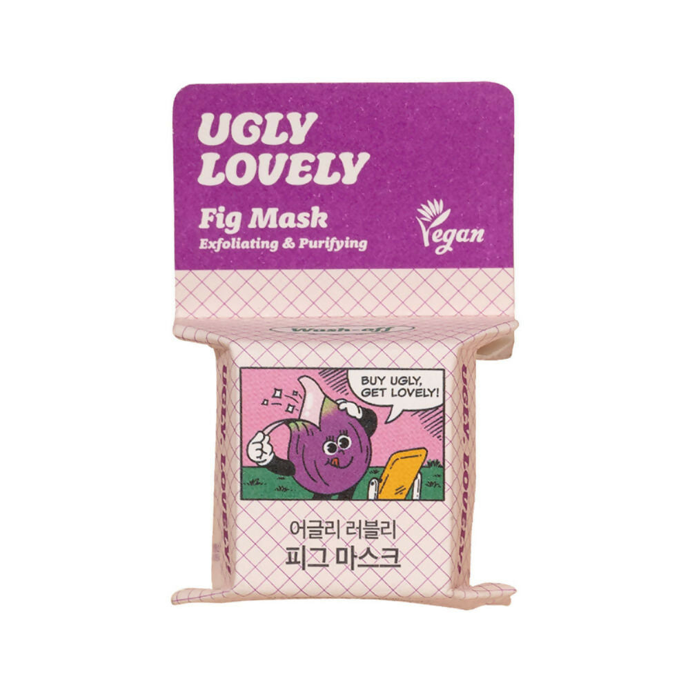The Face Shop Vegan Ugly Lovely Fig Wash Off Mask with Peptides - Korean Exfoliating Scrub for Pores | Grocsy