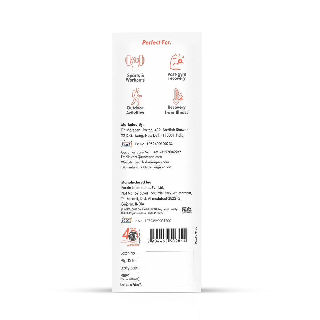 Dr. Morepen Hydrolyte Electrolyte & Vitamin Drink Mix - Strawberry | Grocsy