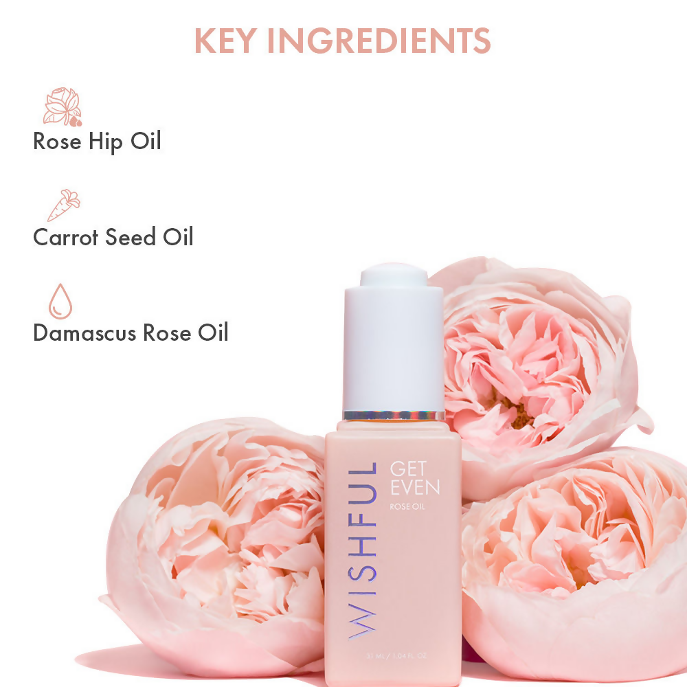 Wishful By Huda Beauty Get Even - Rose Oil - Korean Skincare | Grocsy