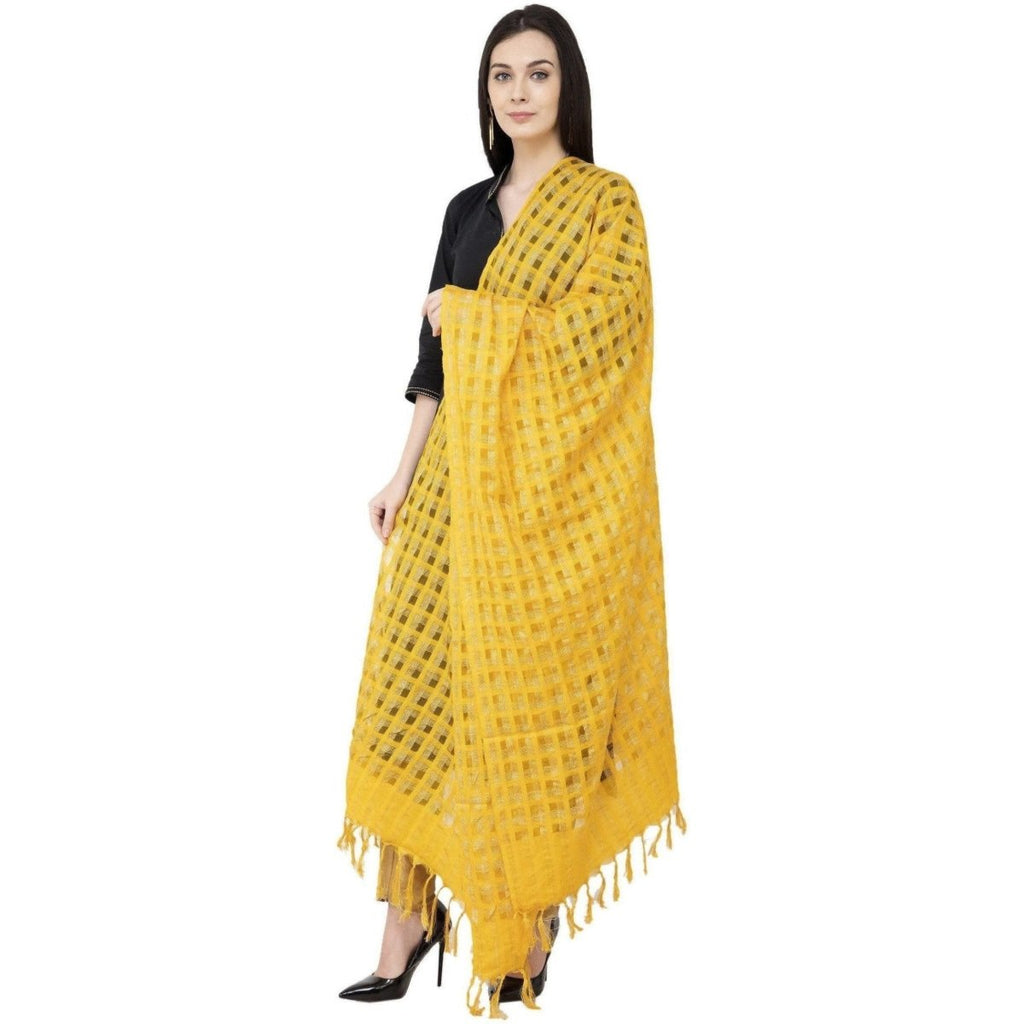 A R Silk Golden Box Regular Dupatta Yellow Color Dupatta or Chunni | Grocsy