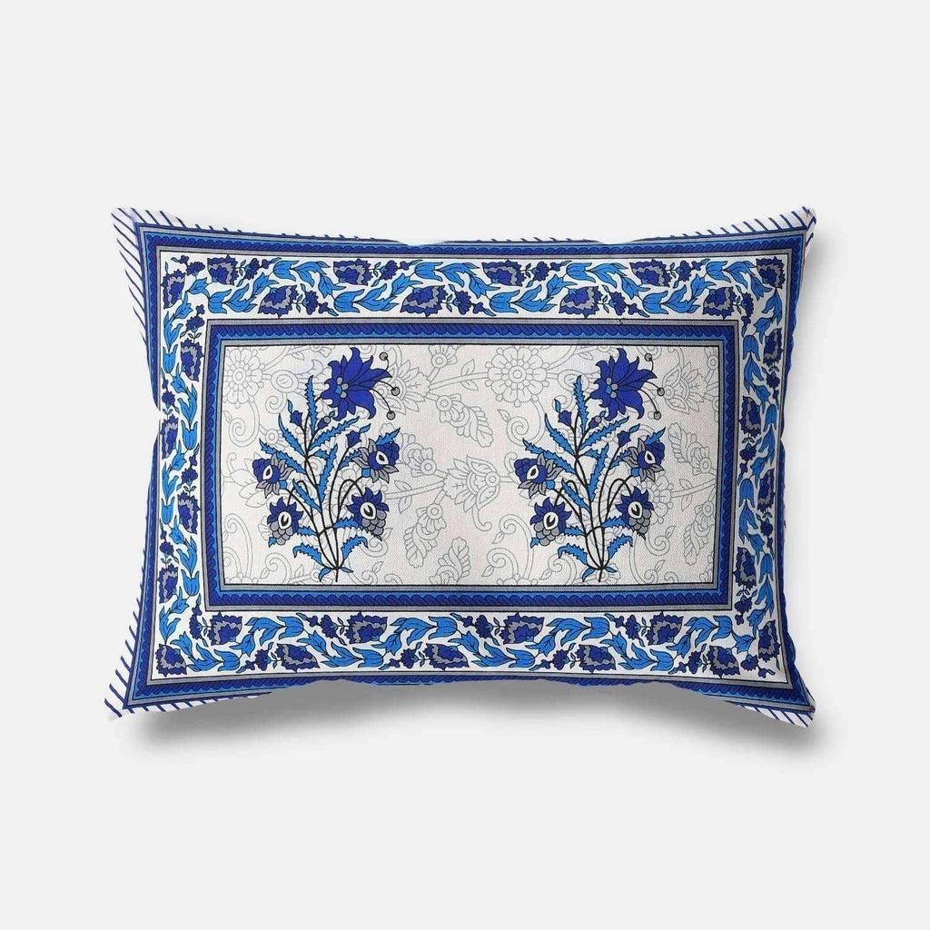 Jaipuri Hand Printed Floral 144TC Cotton DoubleQueen Bedsheet with 2 Pillow Covers | Grocsy