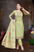 Joban Fashion Shimmer Green Color Kurta Set | Grocsy
