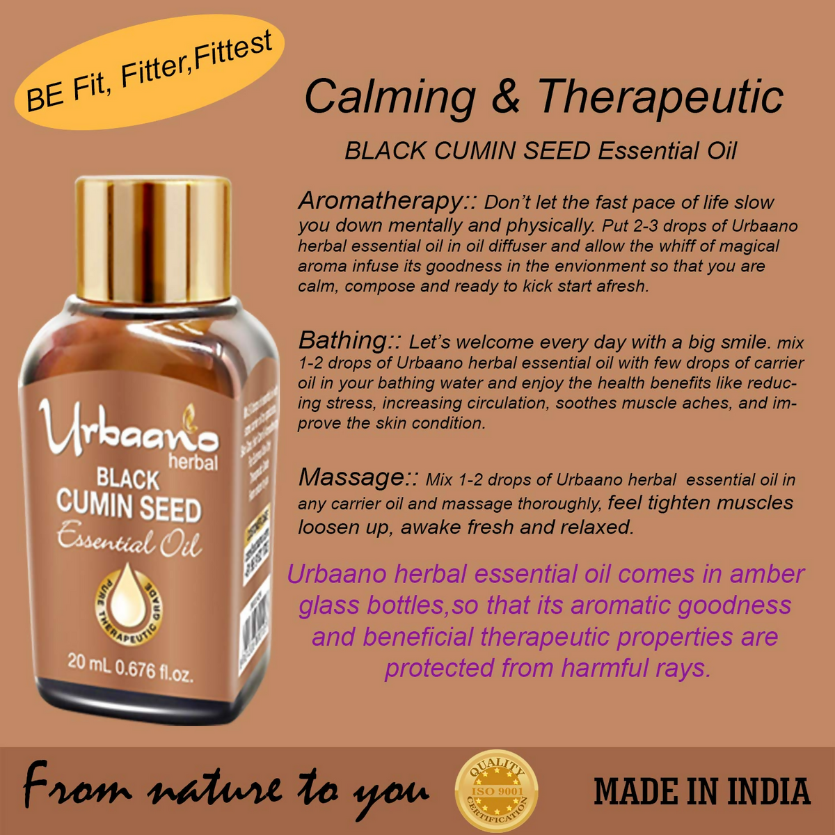 Urbaano Herbal Black Cumin Seed Essential Oil | Grocsy