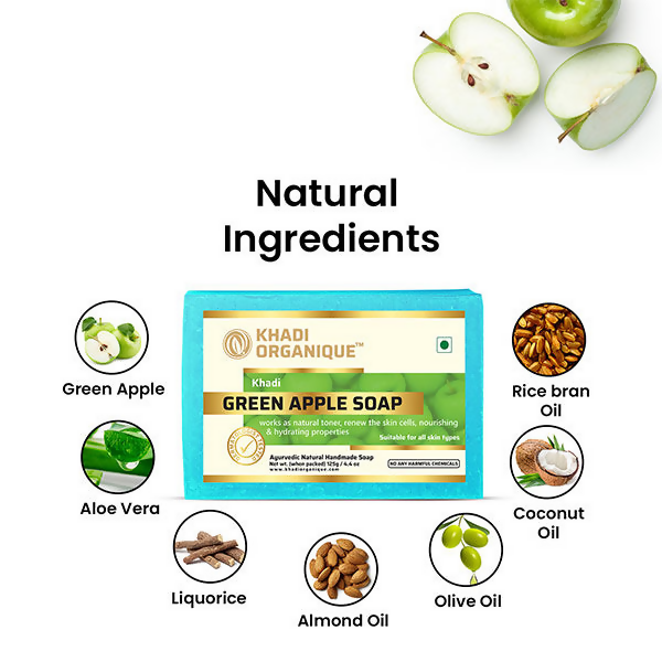 Khadi Organique Green Apple Soap | Grocsy