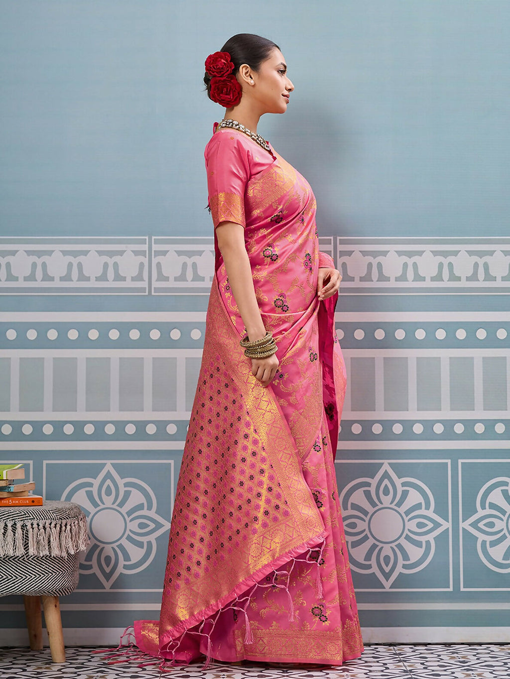 Shree Shyam Fashion Gajari Silk Saree | Grocsy