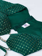 House of Panchhi Green Organza Siroski Stone Work Leheriya Print Lehenga Choli & Dupatta | Grocsy