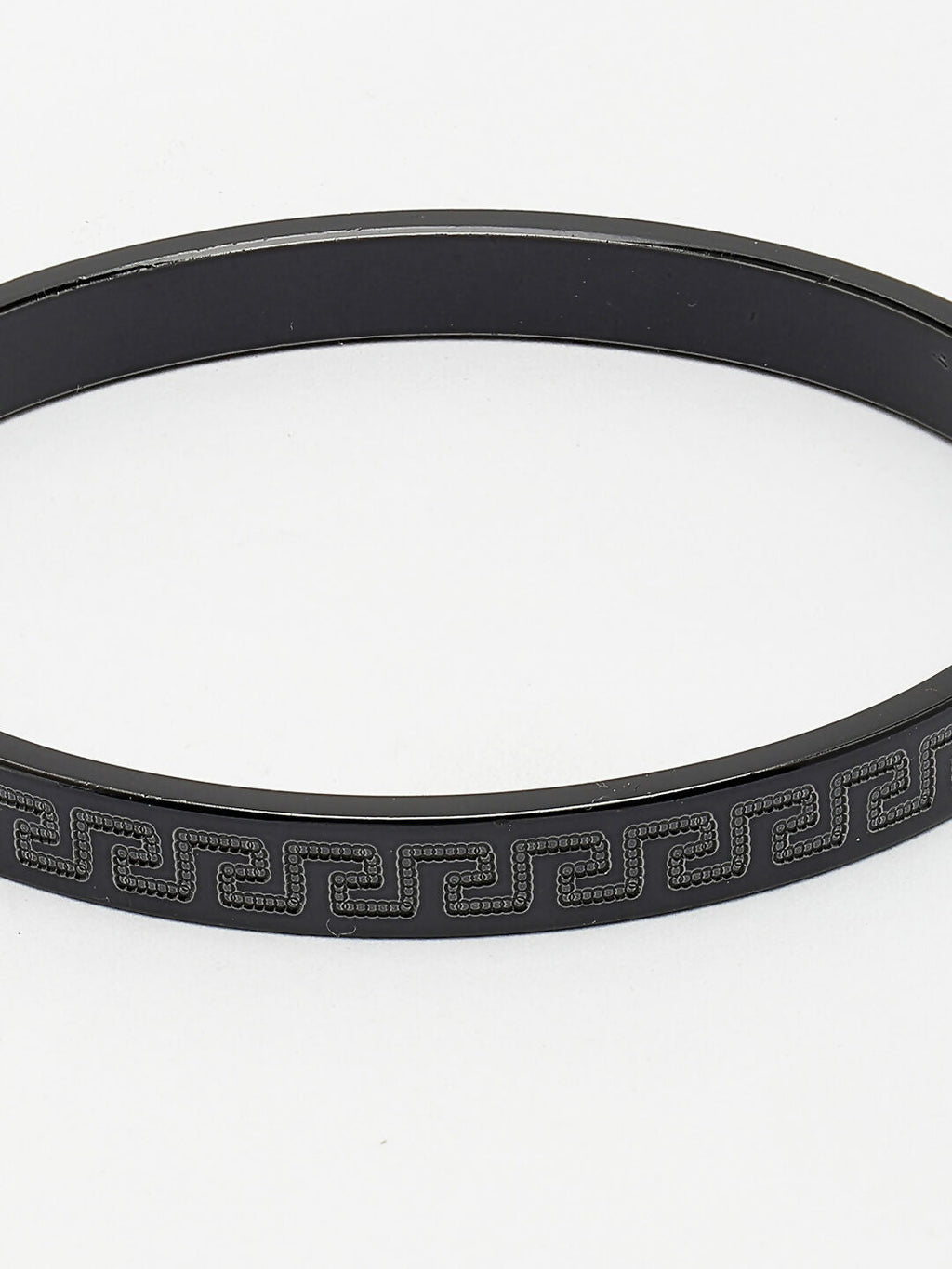 NVR Men's Black Rhodium-Plated Stainless Steel Kada Bracelet