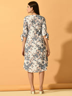 Myshka Women's White A-Line Party Dress | Grocsy